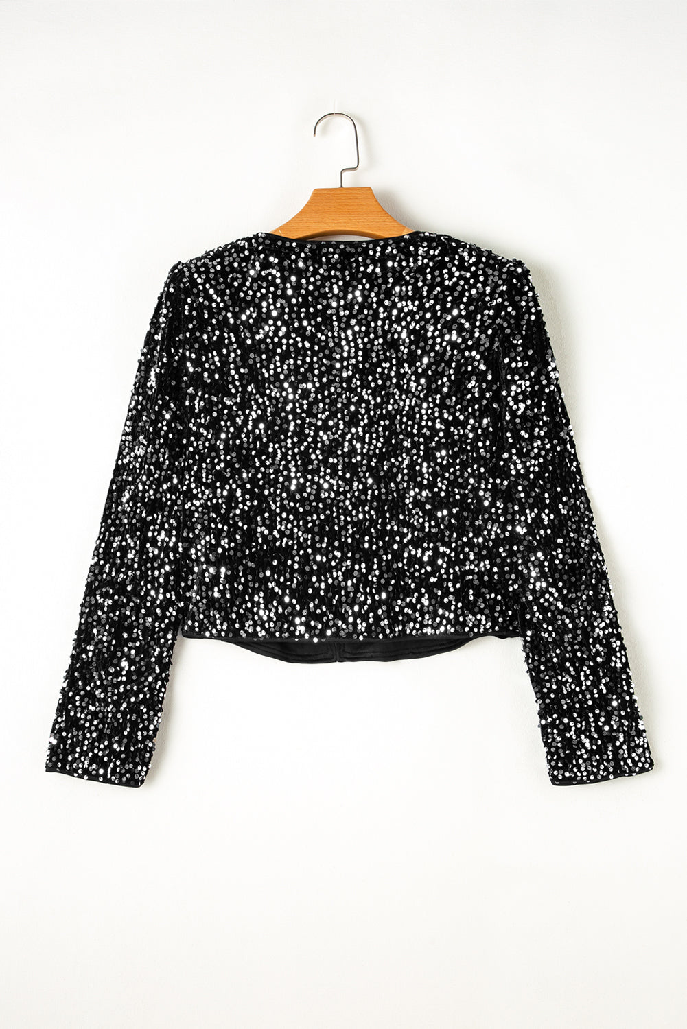 Dame Jakke Med Paljetter Åpen Front 8