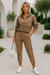 Dame Joggedress Cropped Top Monogram Detaljer Myk Blandingsstoff 2