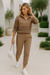 Dame Joggedress Cropped Top Monogram Detaljer Myk Blandingsstoff 3
