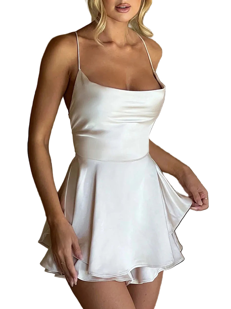 Dame Jumpsuit Cowl Neck Ermeløs Stilig 0