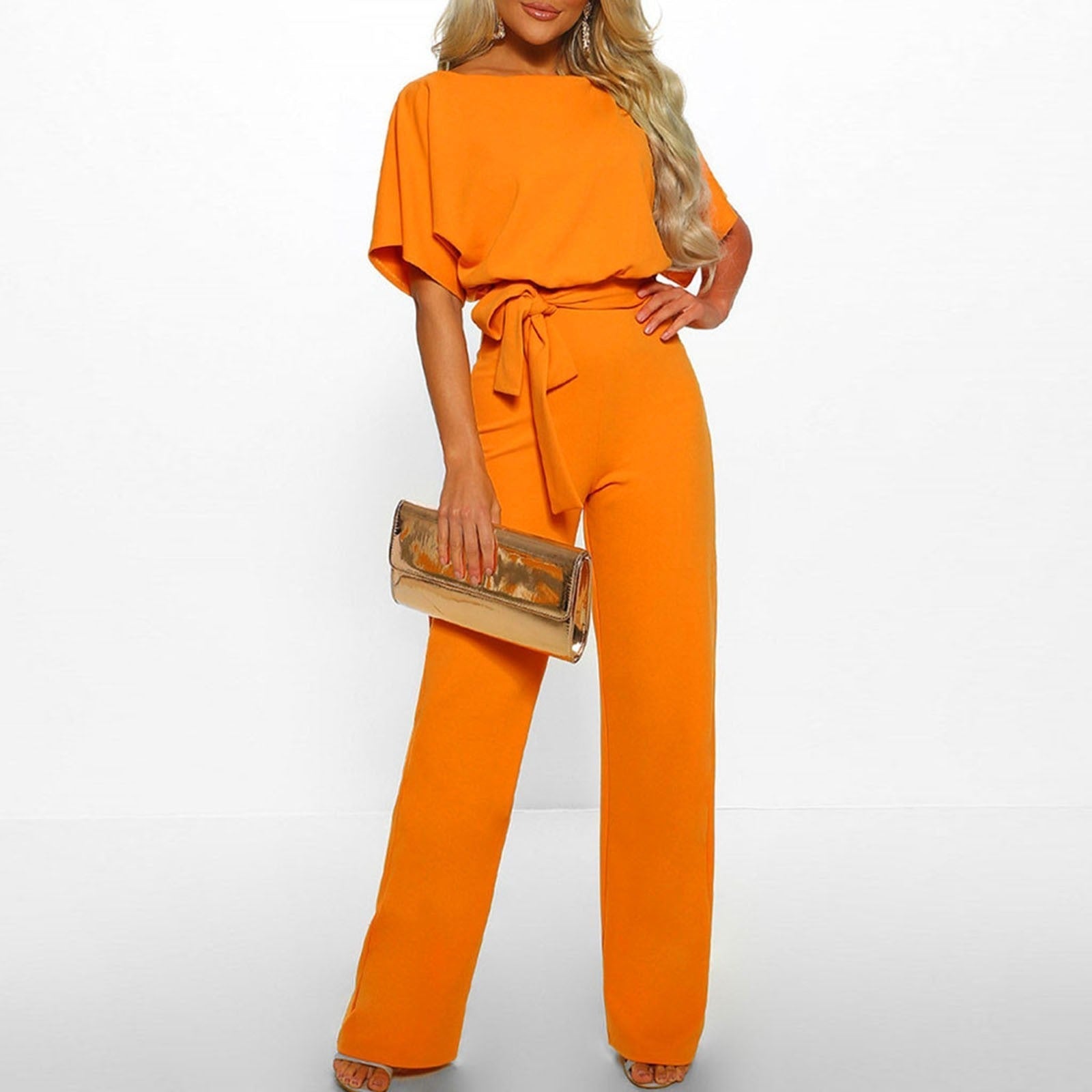Dame Jumpsuit Komfortabel Passform Lett Pustende Stoff 6