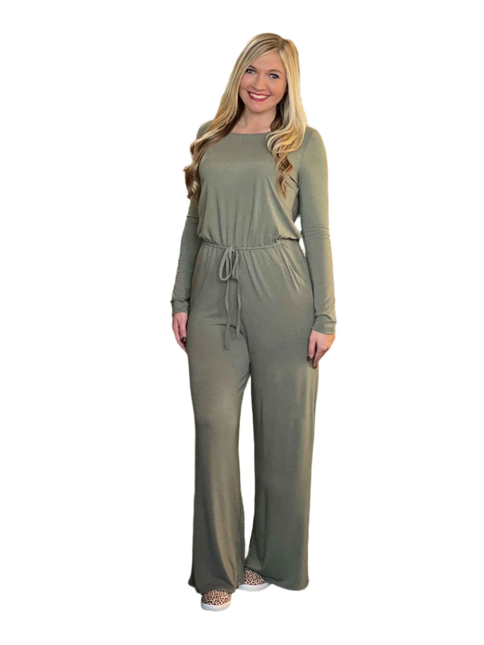 Dame Jumpsuit Langermet Olivengrønn 0