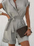 Dame Jumpsuit Lin og Bomull Enkelt Knapp Avslappet Design 1