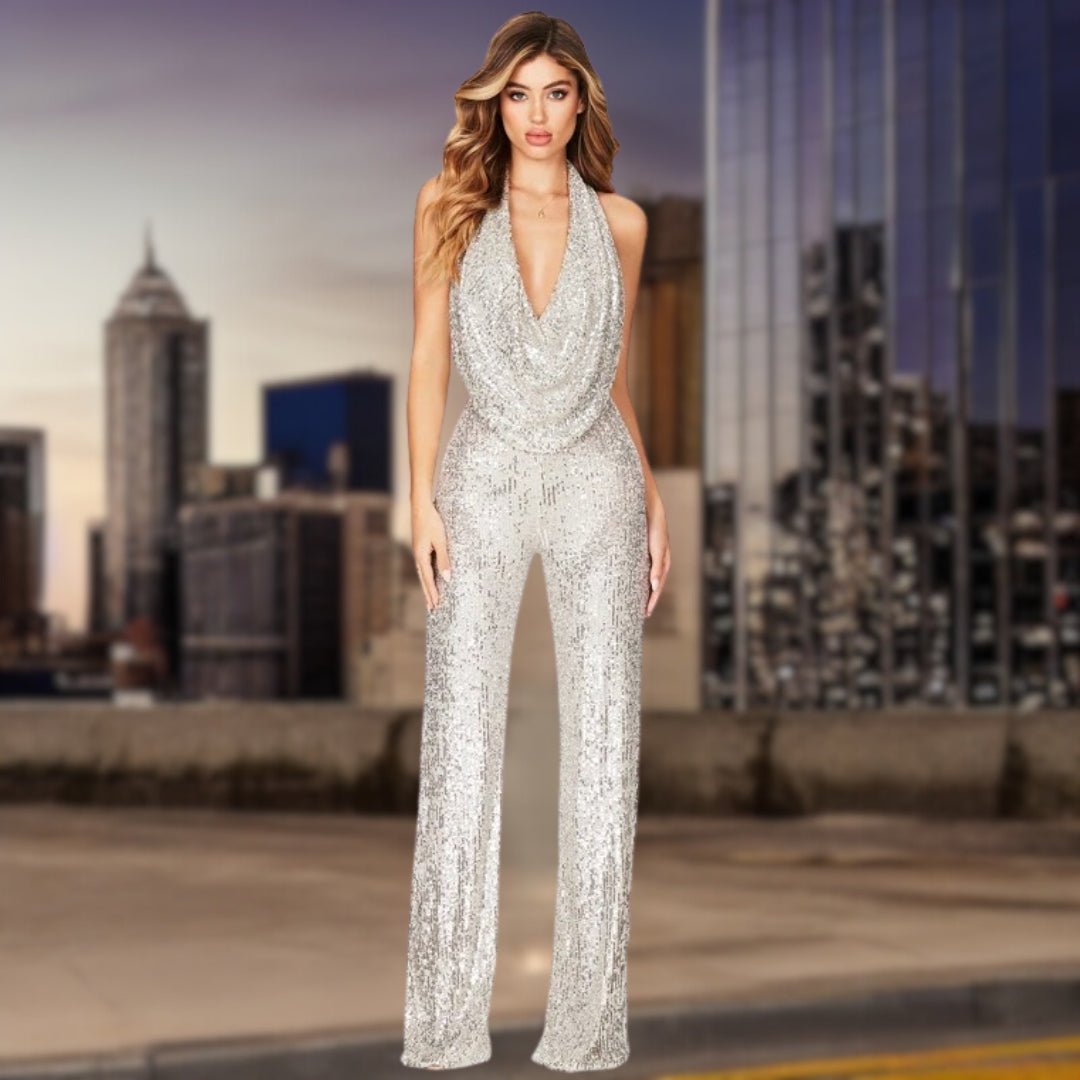 Dame Jumpsuit Med Glitrende Detaljer 1