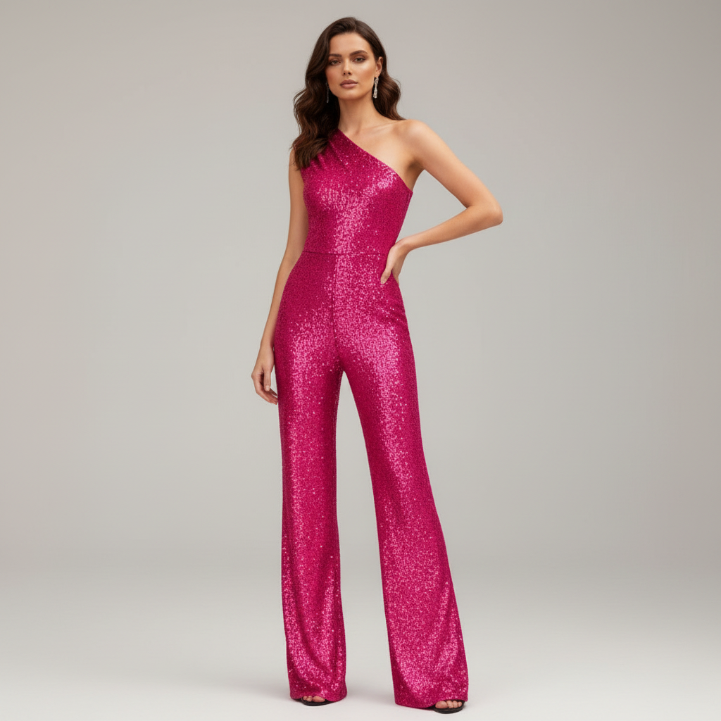Dame Jumpsuit Med Glitrende Paljetter 7