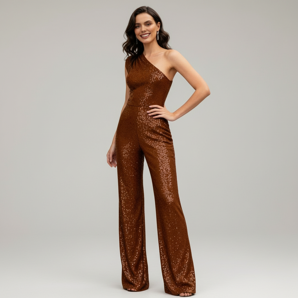 Dame Jumpsuit Med Glitrende Paljetter 8