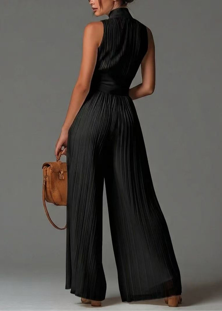 Dame Jumpsuit Med Rynket Design og Glidelås 2