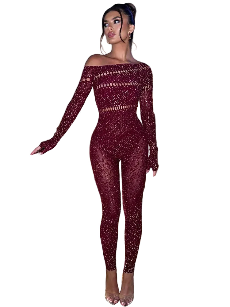 Dame Jumpsuit Off Shoulder Langermet 0