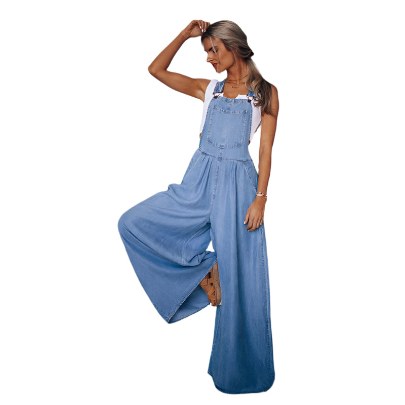 Dame Jumpsuit Stilig Denim Design Komfortabel Allsidig 0