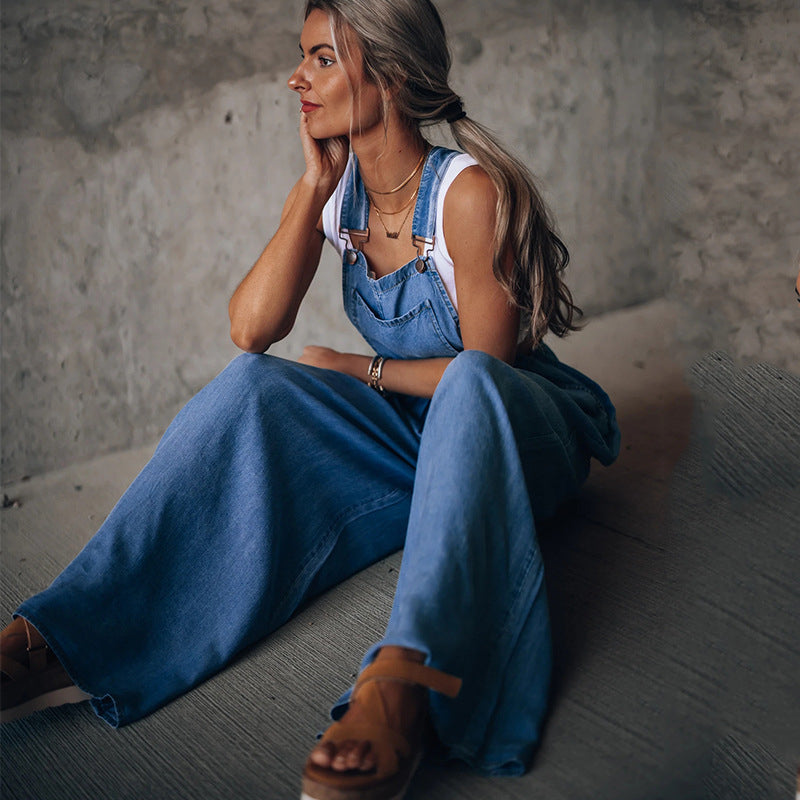 Dame Jumpsuit Stilig Denim Design Komfortabel Allsidig 3