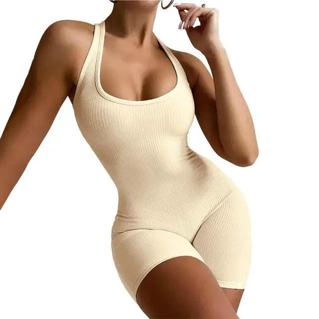 Dame Jumpsuit U-hals Mouwløs Polyester 6