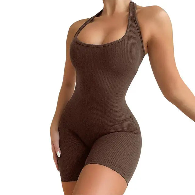 Dame Jumpsuit U-hals Mouwløs Polyester 9