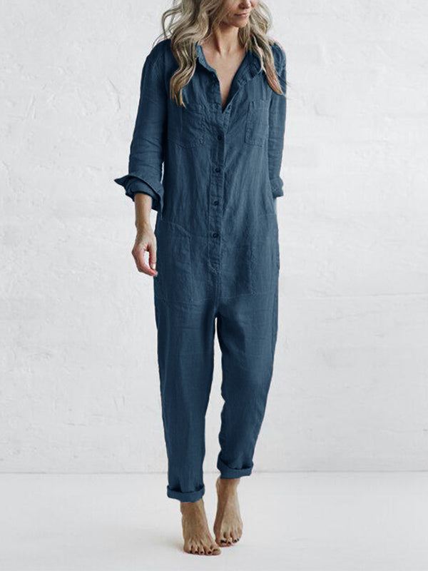 Dame Jumpsuit Uformell med Lange Ermer 7