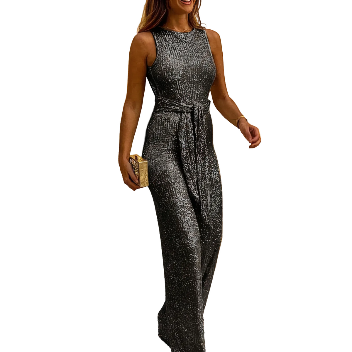 Dame Jumpsuit med Glitterdetaljer 0