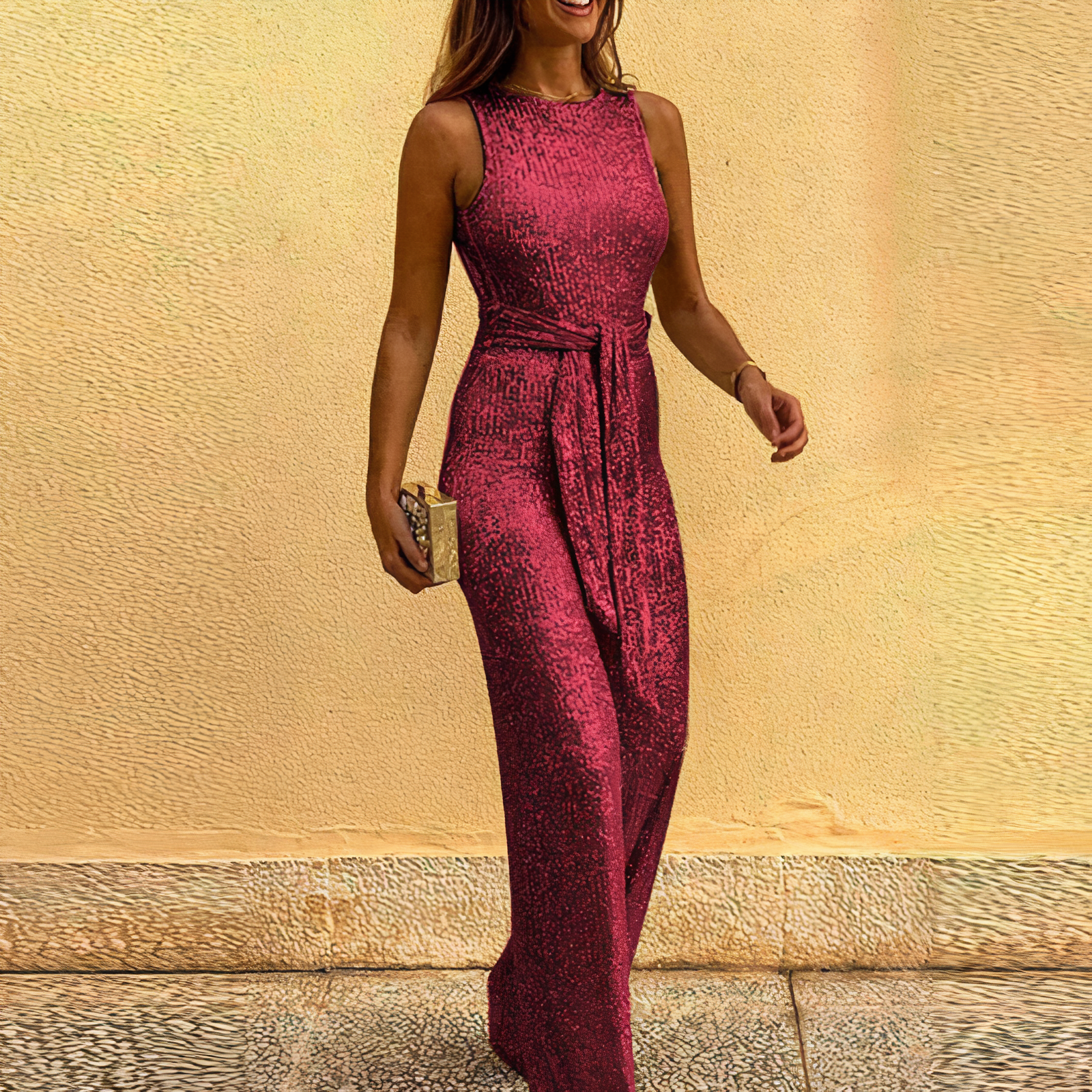 Dame Jumpsuit med Glitterdetaljer 4