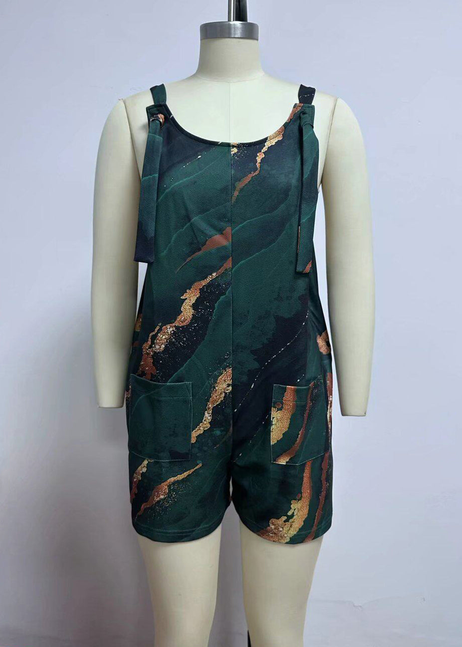 Dame Jumpsuit med Lommer og O-hals Løs Passform 3