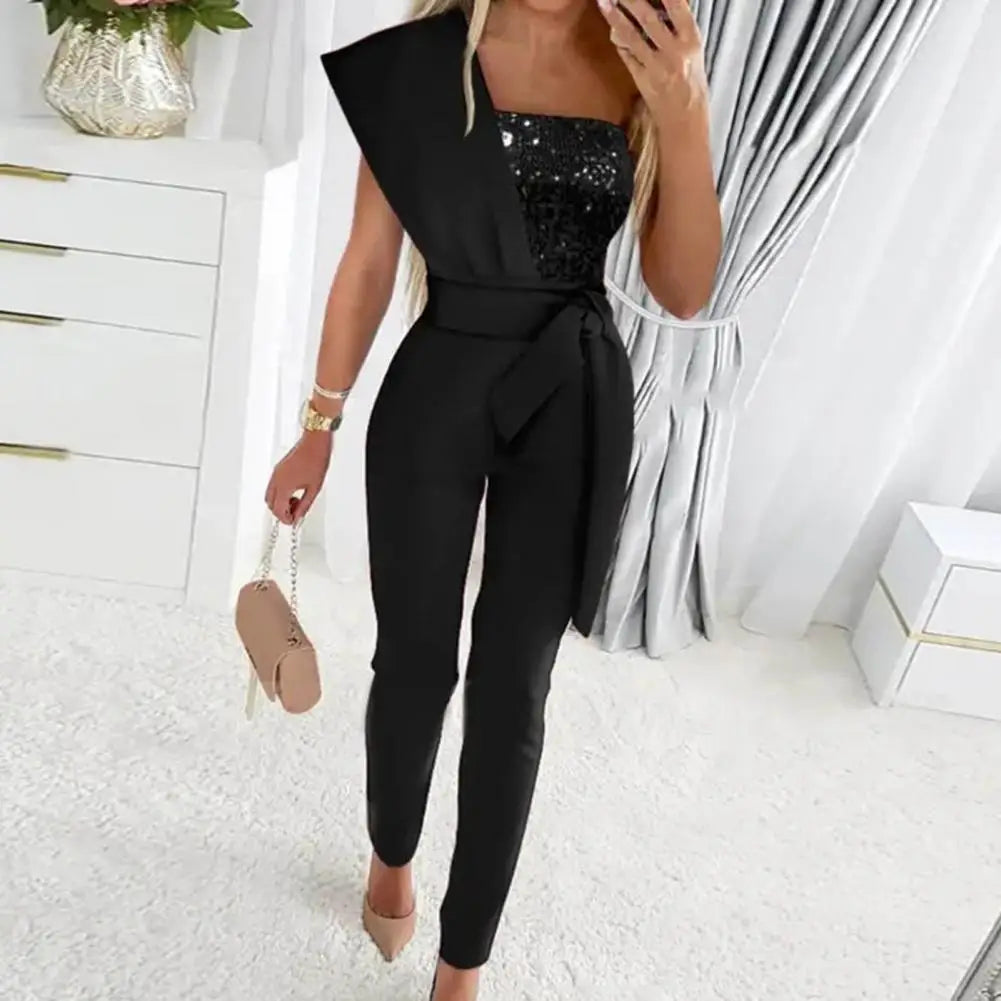 Dame Jumpsuit med Patchwork Design 1