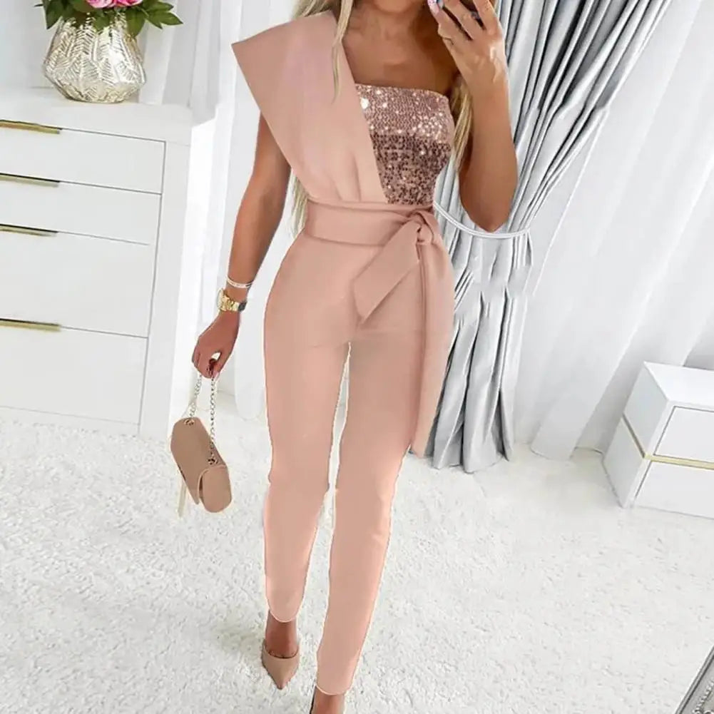 Dame Jumpsuit med Patchwork Design 3