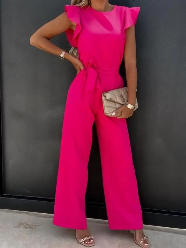 Dame Jumpsuit med Rysjede Ermer 5
