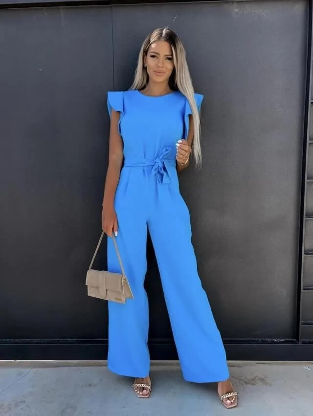 Dame Jumpsuit med Rysjede Ermer 8