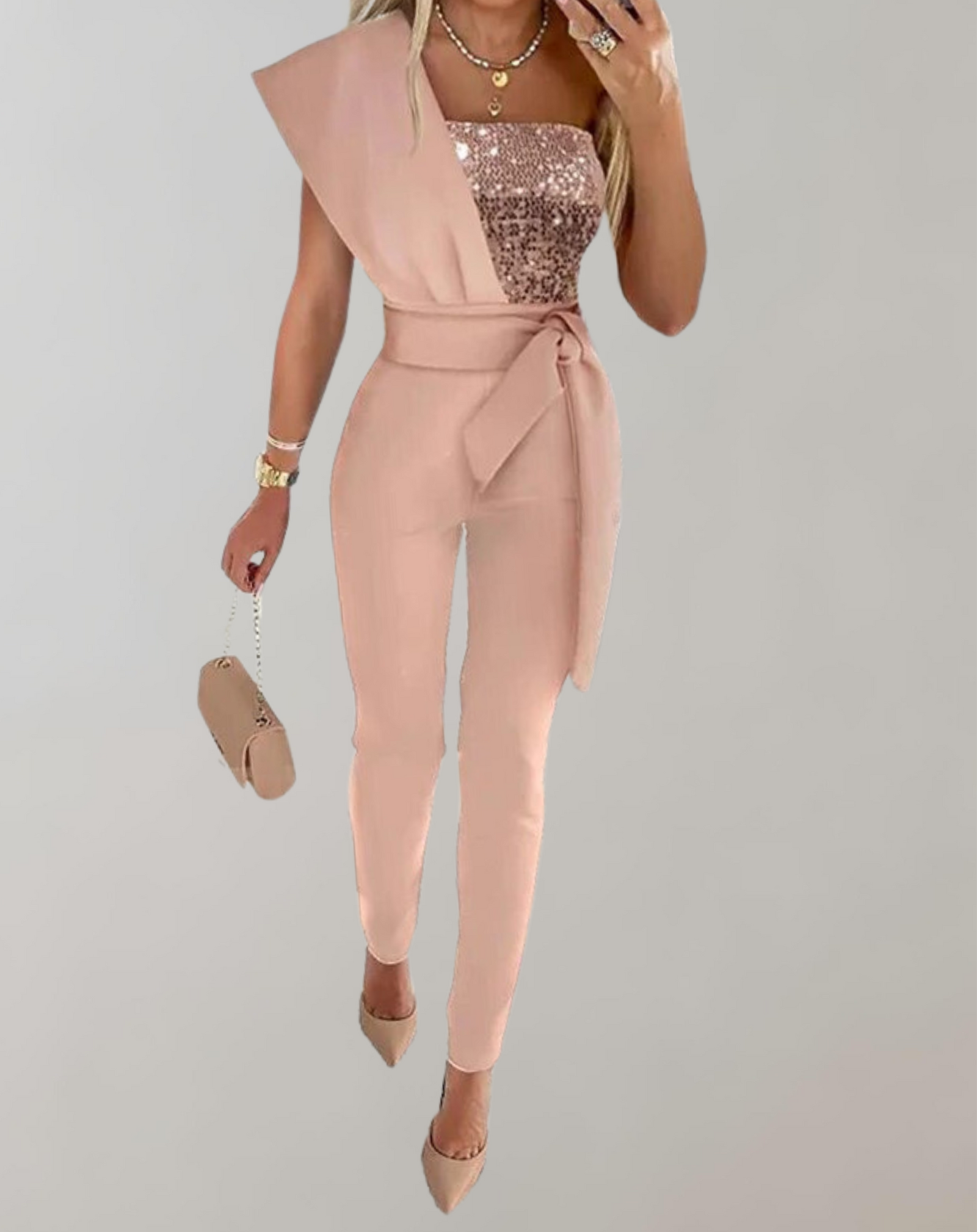 Dame Jumpsuit med Sløyfebelte 1