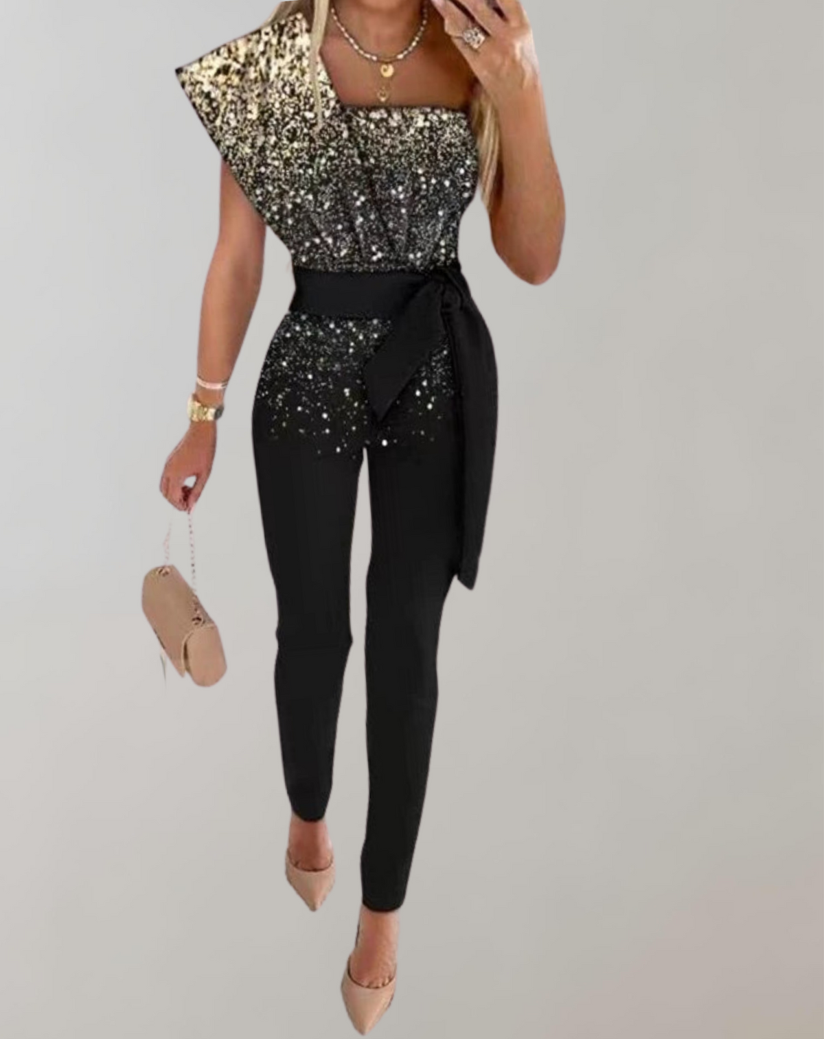 Dame Jumpsuit med Sløyfebelte 5