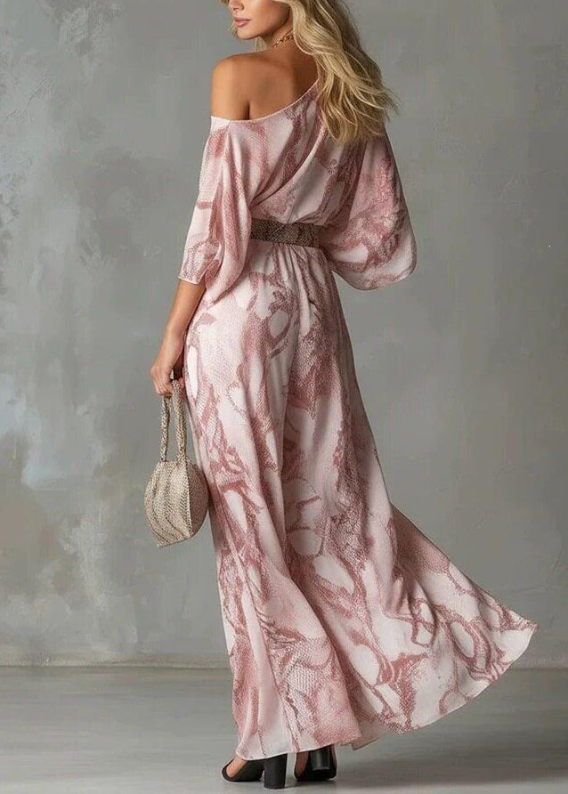 Dame Jumpsuit med en skulder og asymmetrisk trykk 2