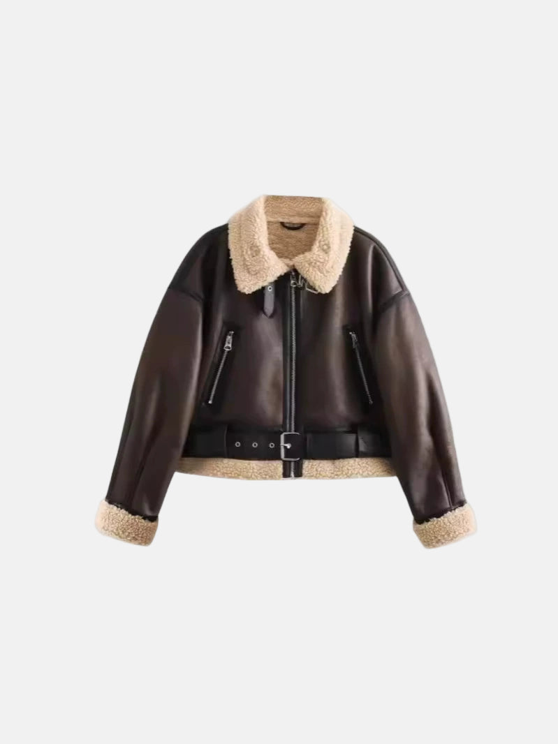 Dame Kåpe Cropped med Vintage Detaljer for Vintermote 6
