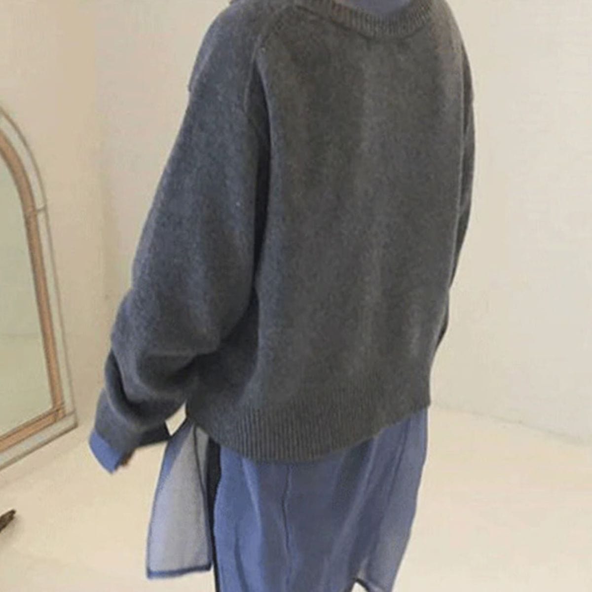 Dame Kashmirkardigan med Asymmetrisk Knappedetalj 5
