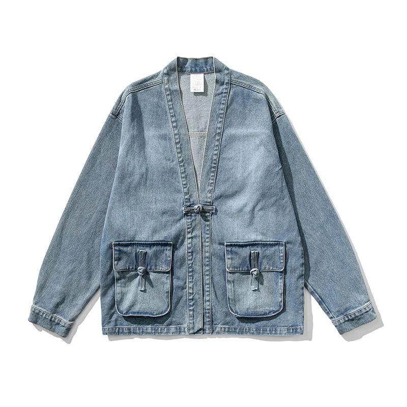 Dame Kimono Overdimensjonert Vintage Denim 2