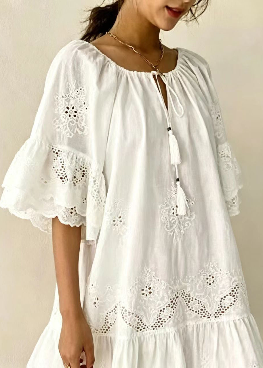 Dame Kjole Cut Out Dusk Snøring Sommerstil 4