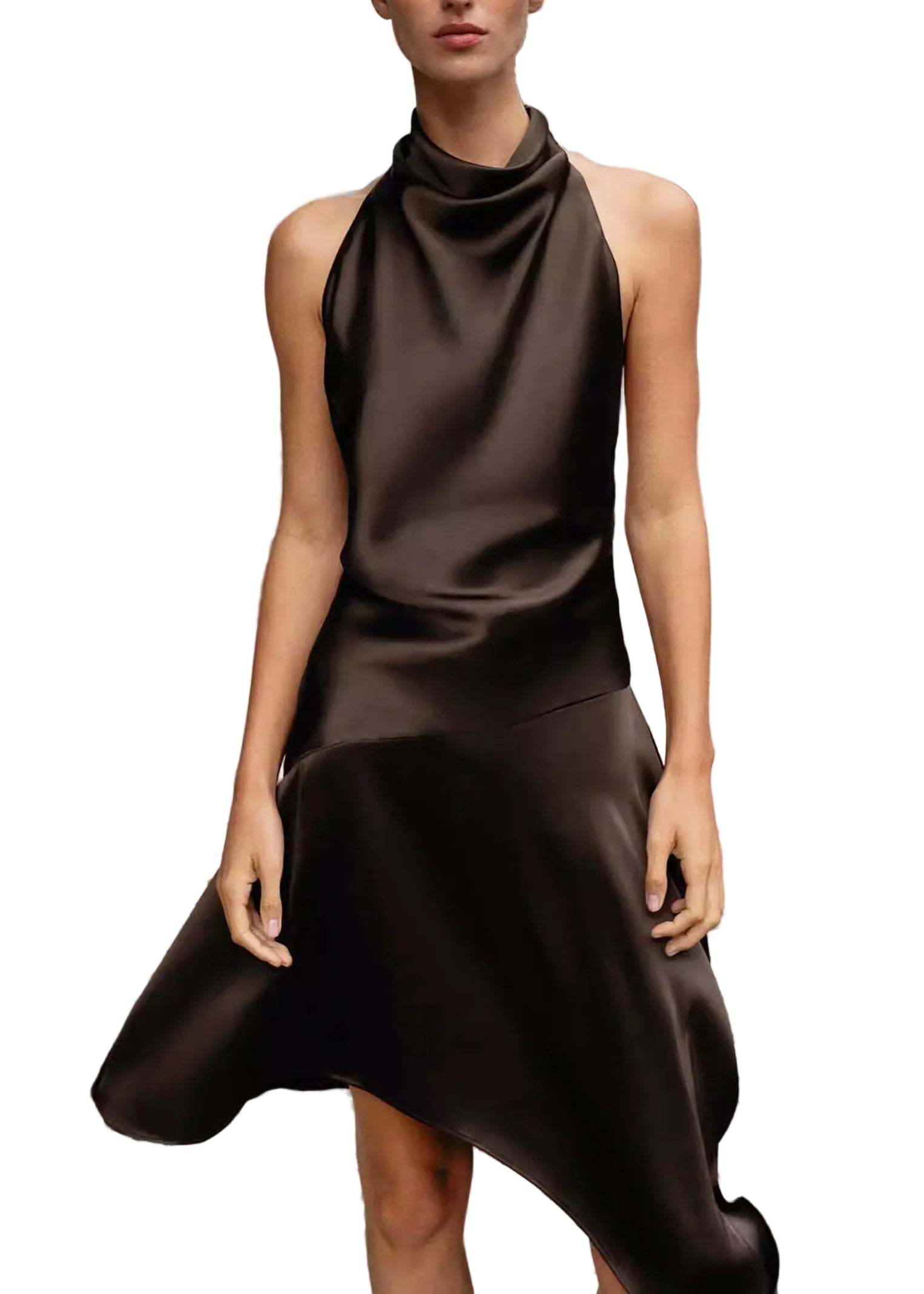 Dame Kjole Ryggløs Asymmetrisk Design 0