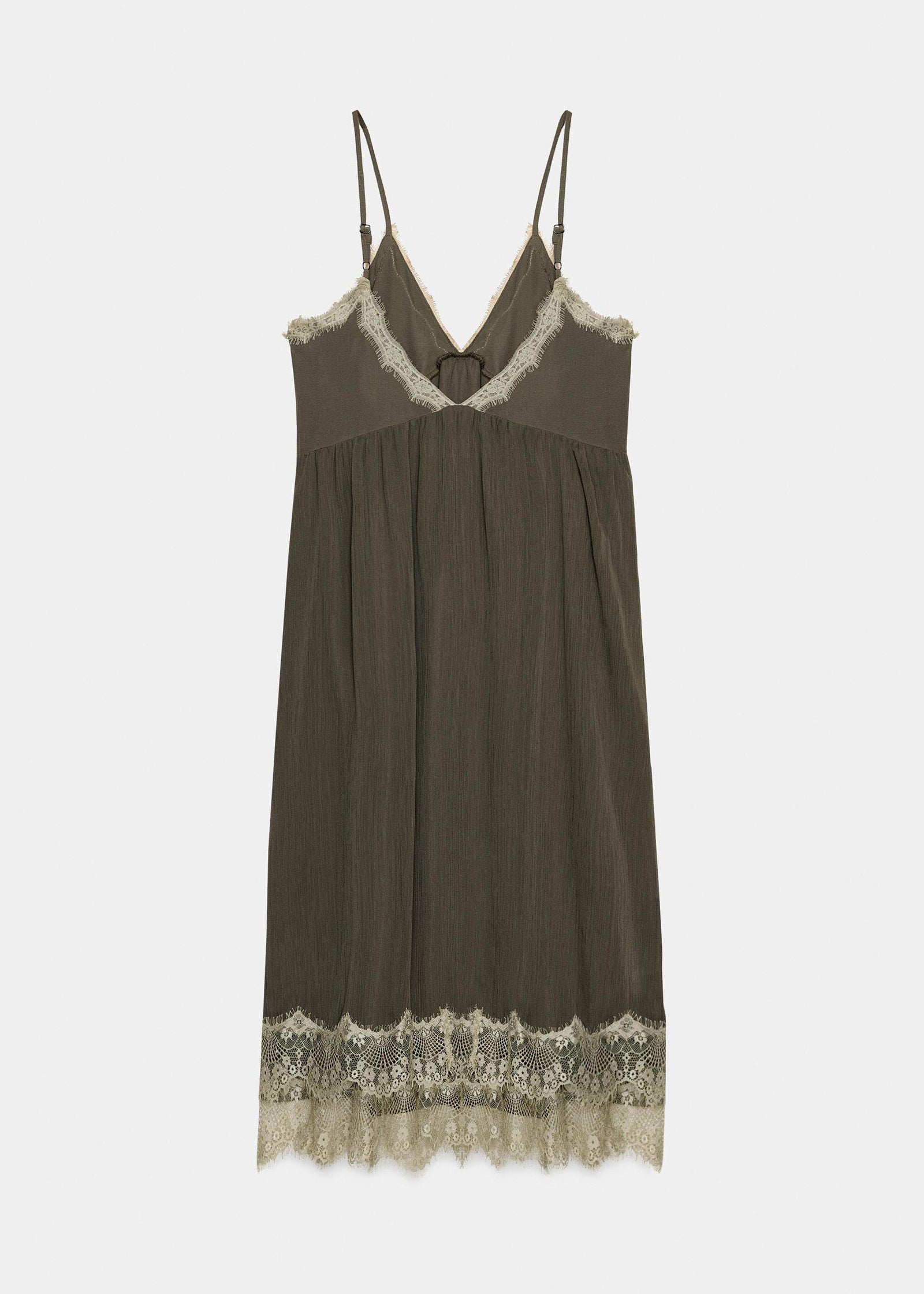 Dame Kjole V-hals Patchwork Spaghetti Stropp 1