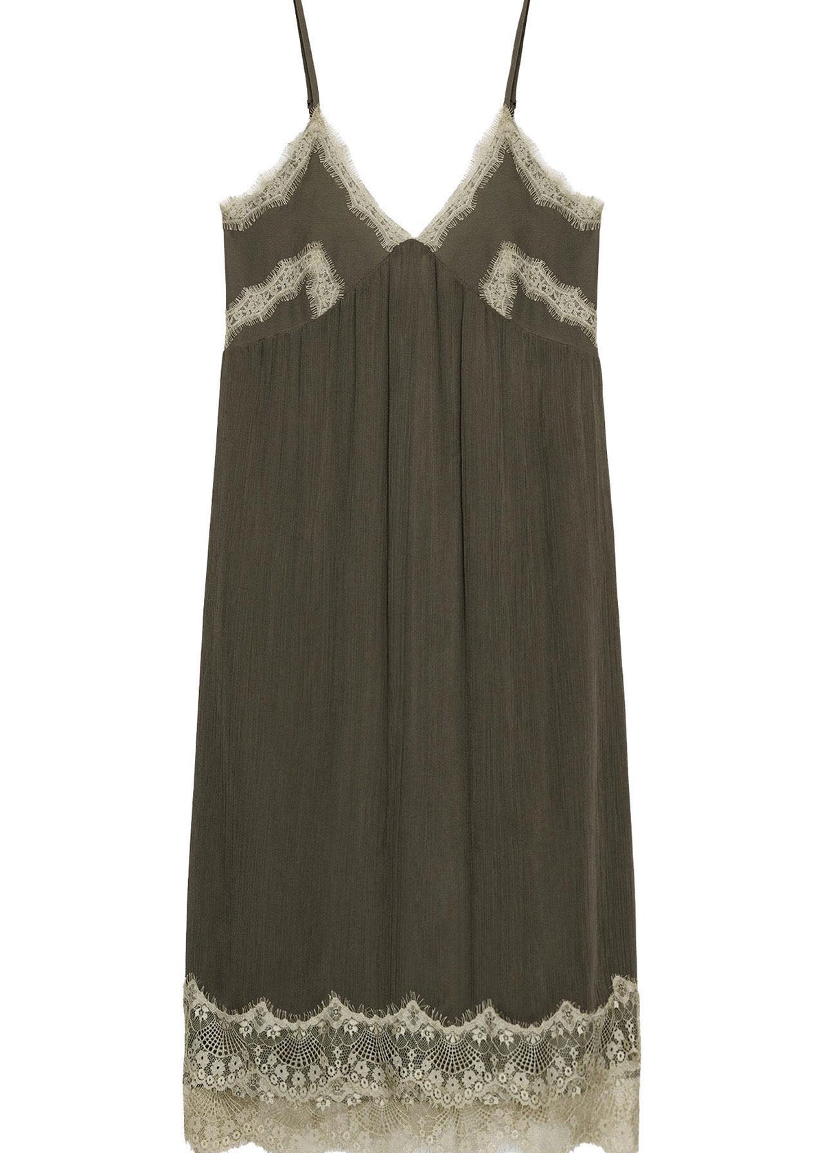 Dame Kjole V-hals Patchwork Spaghetti Stropp 2