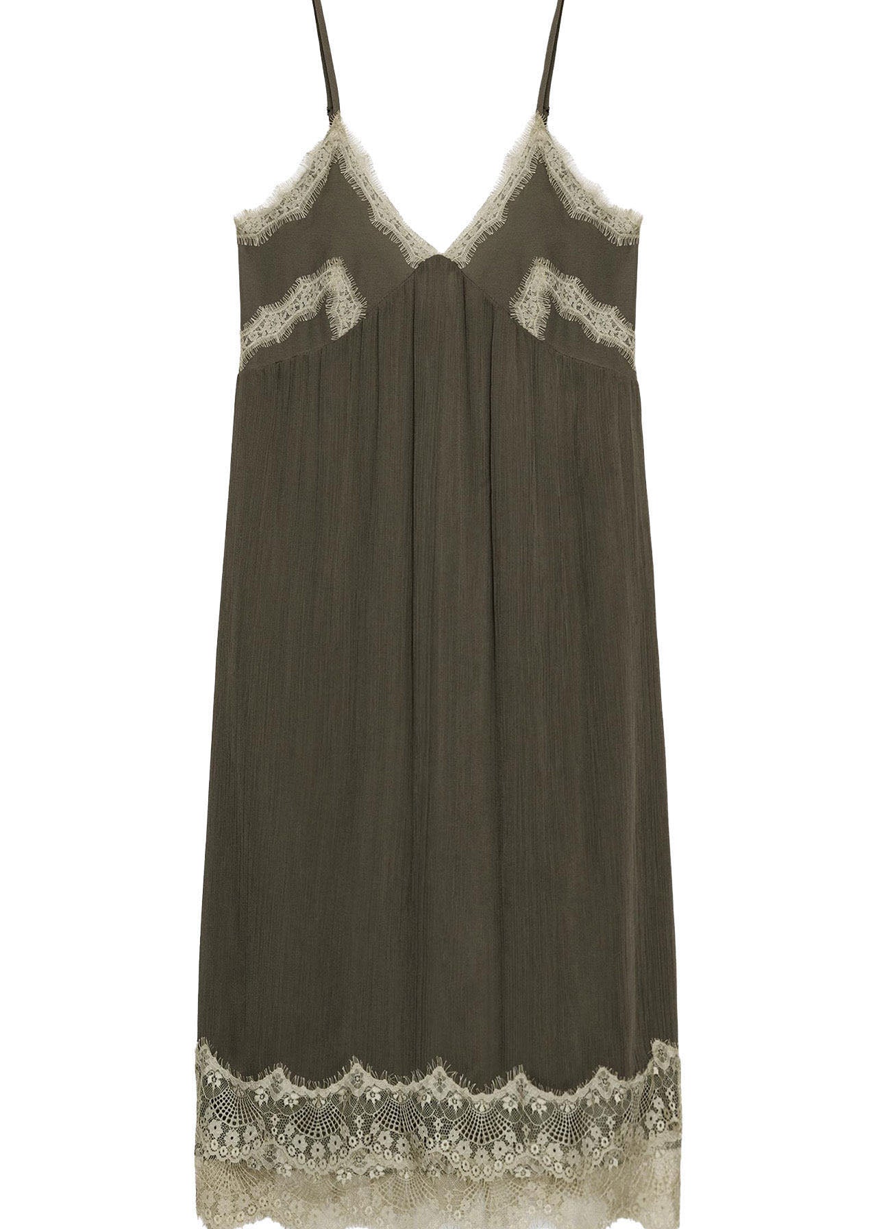 Dame Kjole V-hals Patchwork Spaghetti Stropp 2