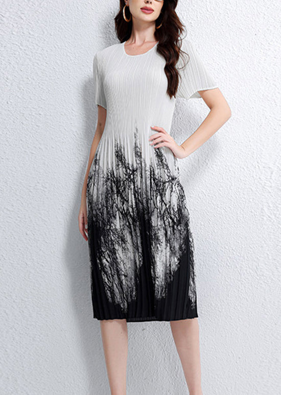 Dame Kjole med Rund Hals og Print i Sommerstil 2