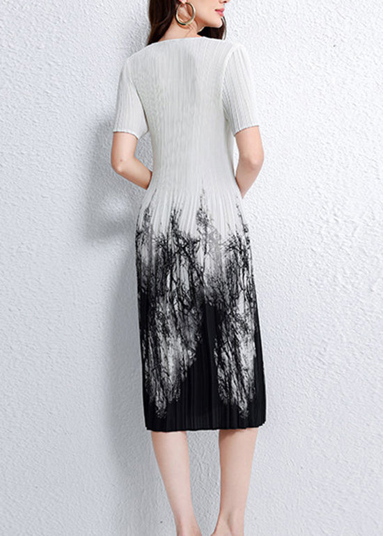 Dame Kjole med Rund Hals og Print i Sommerstil 3