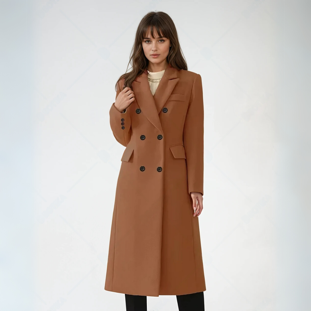 Dame Klassisk Frakk Elegant Design 2