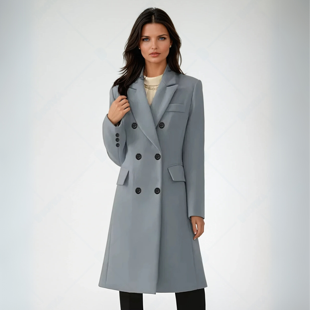 Dame Klassisk Frakk Elegant Design 3