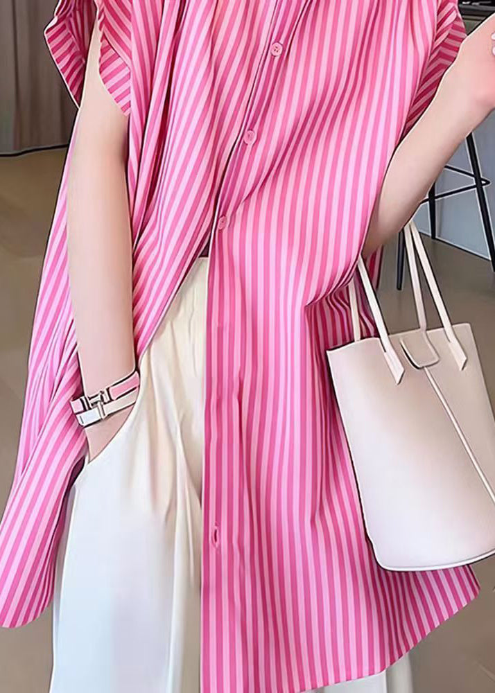 Dame Knappeskjorte Striper Casual 4