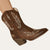 Dame Korte Cowboylaarzen Westernstil Imitasjonsskinn 1