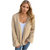 Dame Lang Cardigan Chunky Strikket Avslappet Passform 0