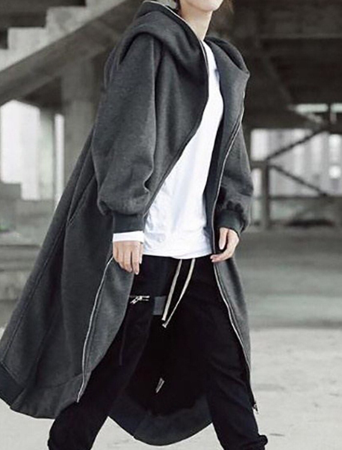 Dame Lang Frakk Urban Stil med Hette 2