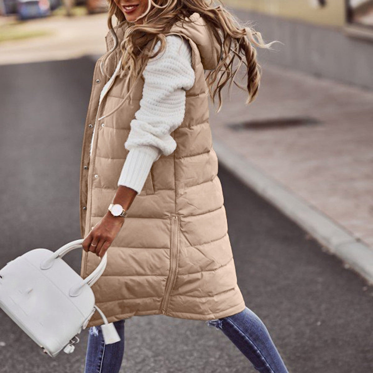 Dame Lang Hettegenser Urban Stil 3