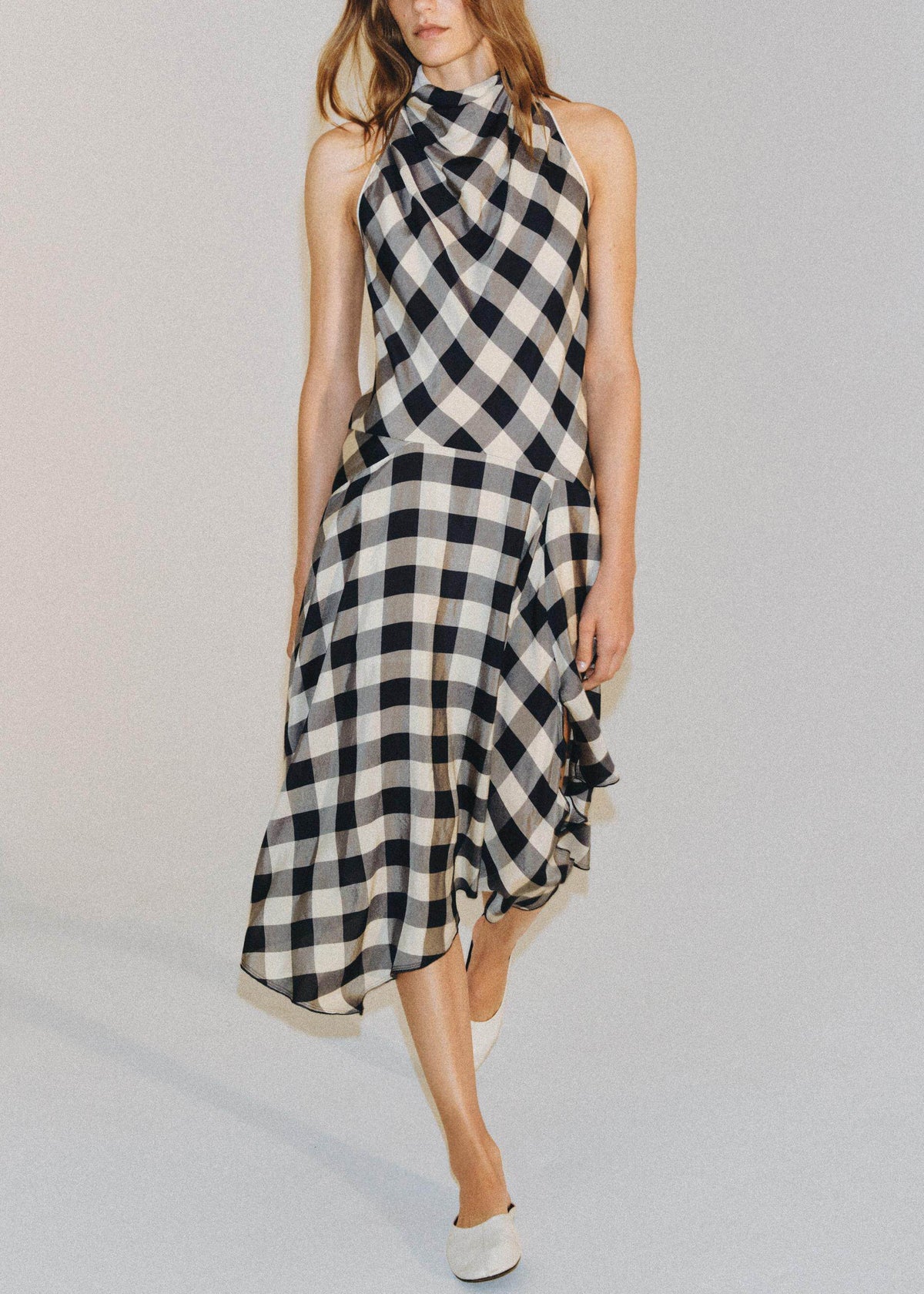 Dame Lang Kjole Asymmetrisk Vintage Stil 0
