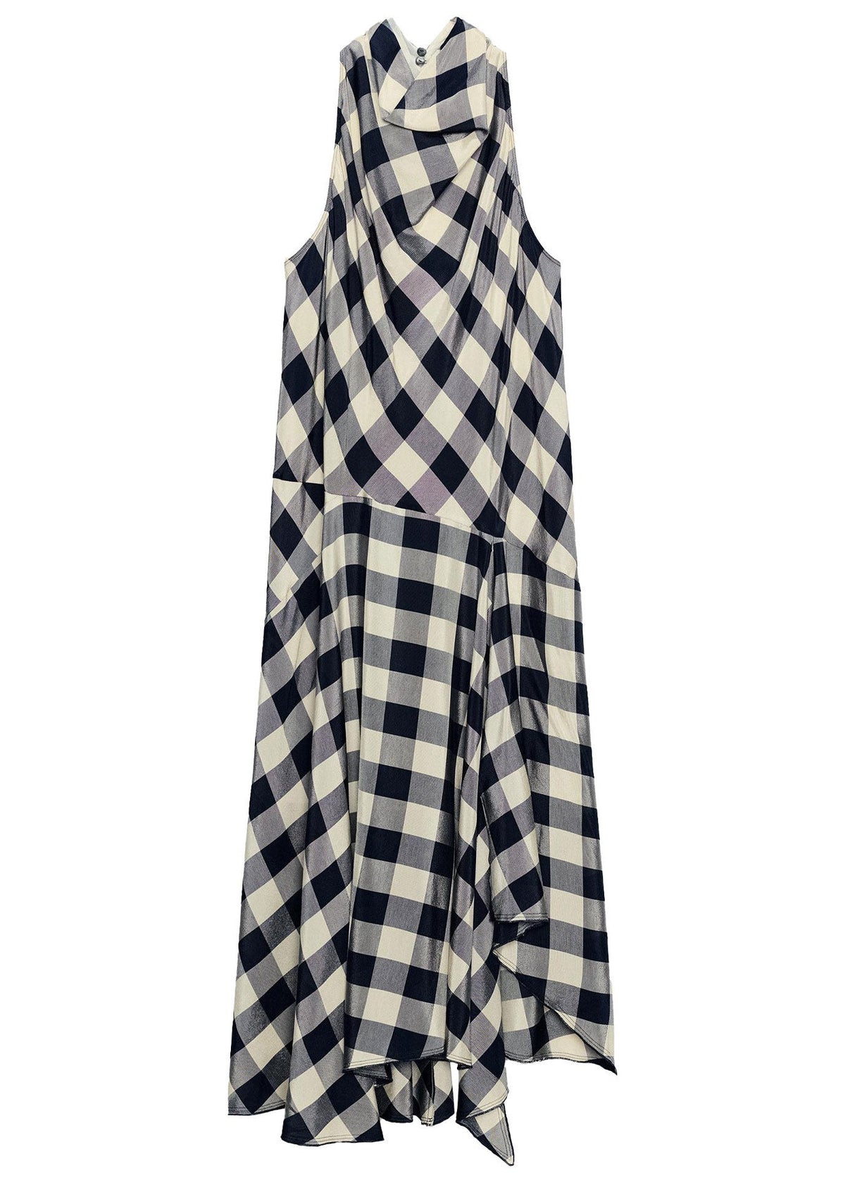 Dame Lang Kjole Asymmetrisk Vintage Stil 4