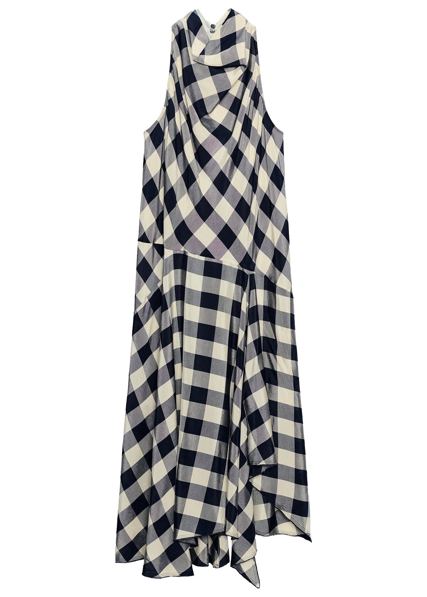 Dame Lang Kjole Asymmetrisk Vintage Stil 4