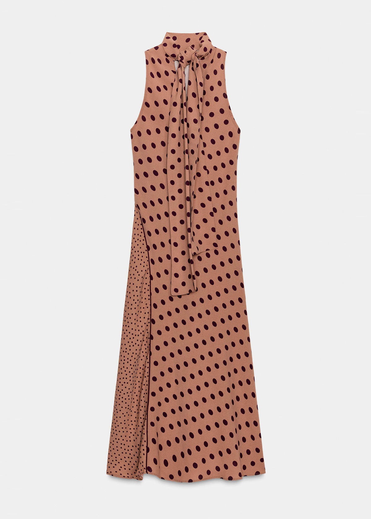 Dame Lang Kjole Turtleneck Patchwork Stil 4