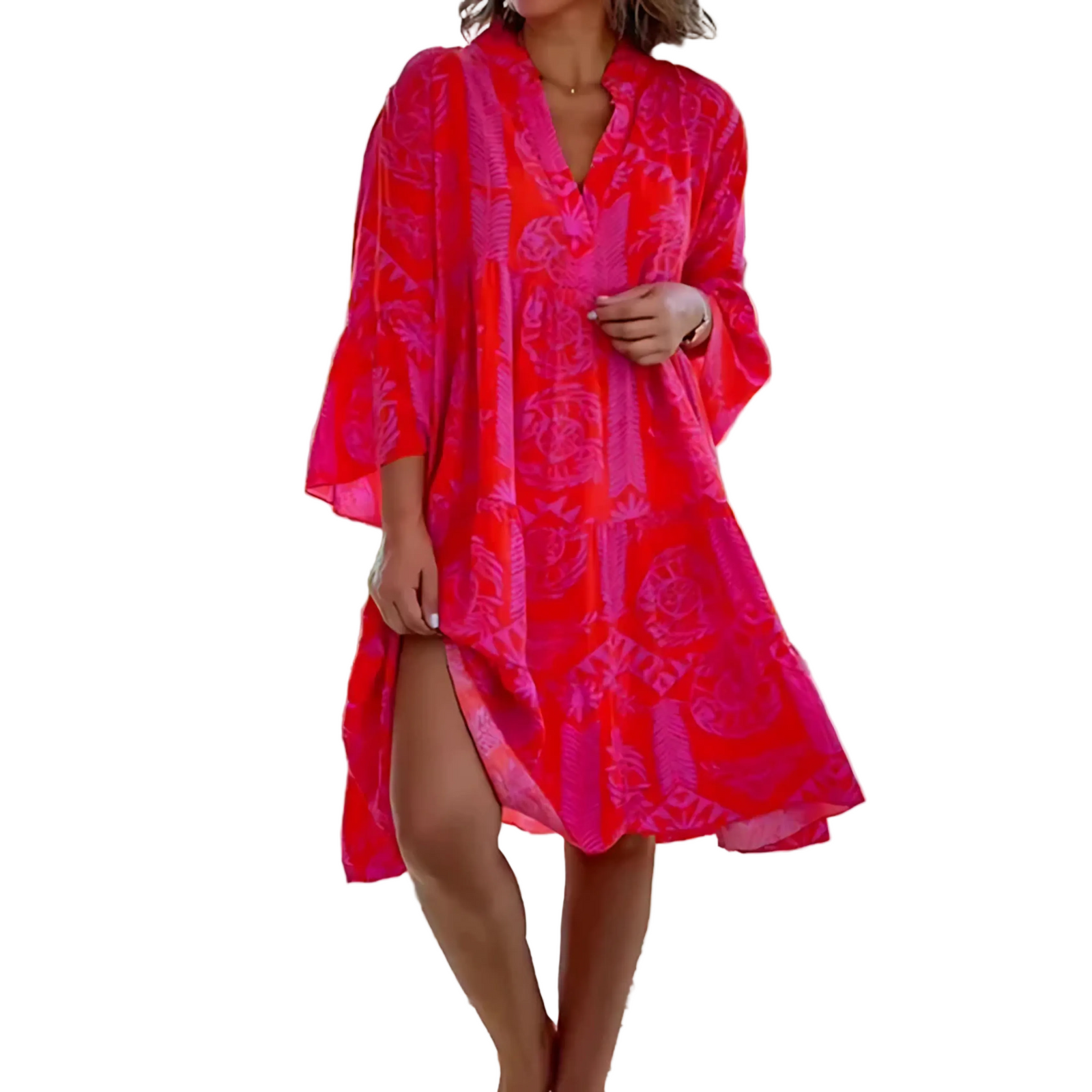 Dame Lang Sommerkjole Flytende Design 0