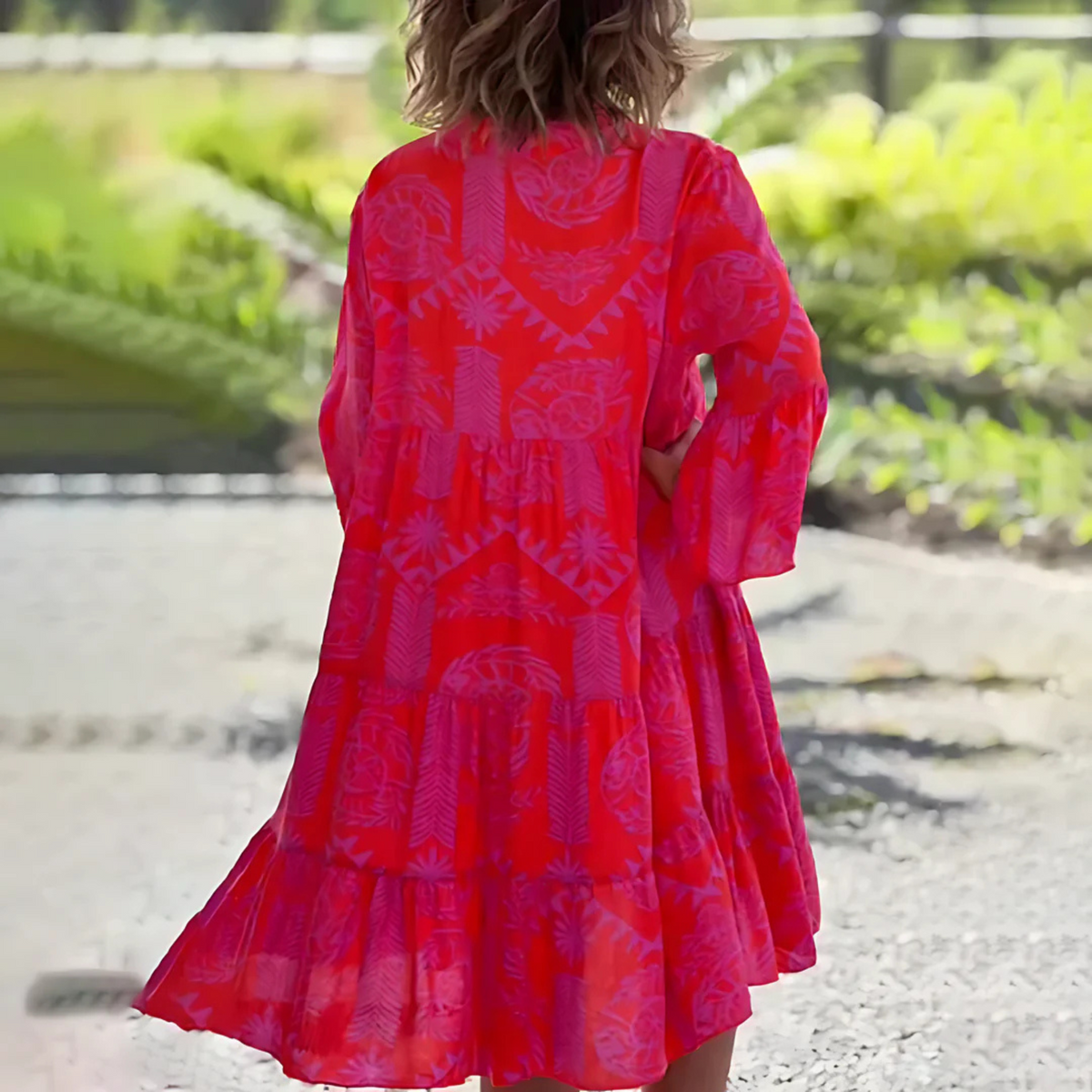 Dame Lang Sommerkjole Flytende Design 1